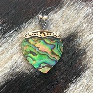 Elegant Abalone Heart Pendant